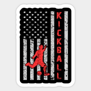 American Flag Kickball Usa Flag Kickball Sticker